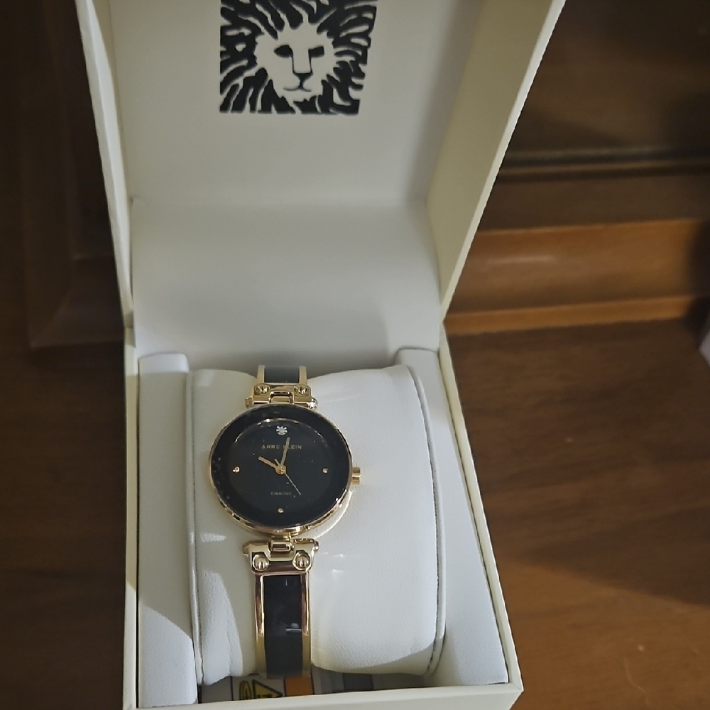 Anne Klein Gold and Black Women's Watch